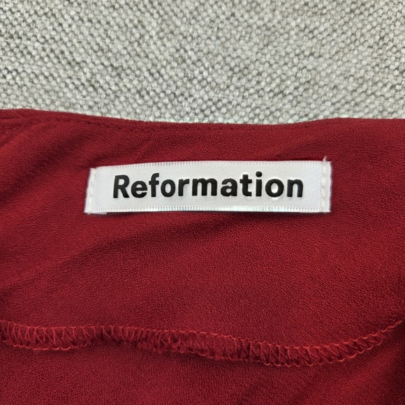 Reformation Lawrence Crimson High Slit One Shoulder Midi Dress Size 8 Sexy NEW - Picture 10 of 13